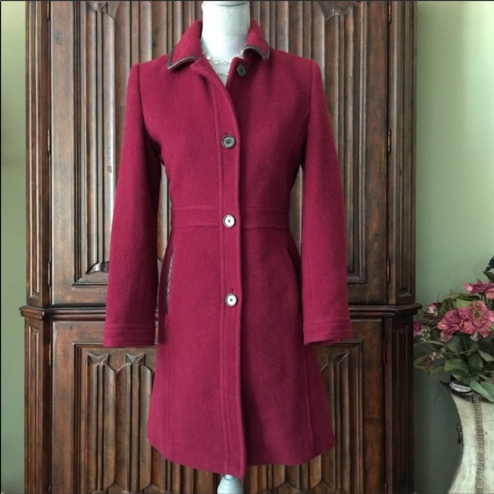 Coach Red Wool blend Peacoat; size XS
